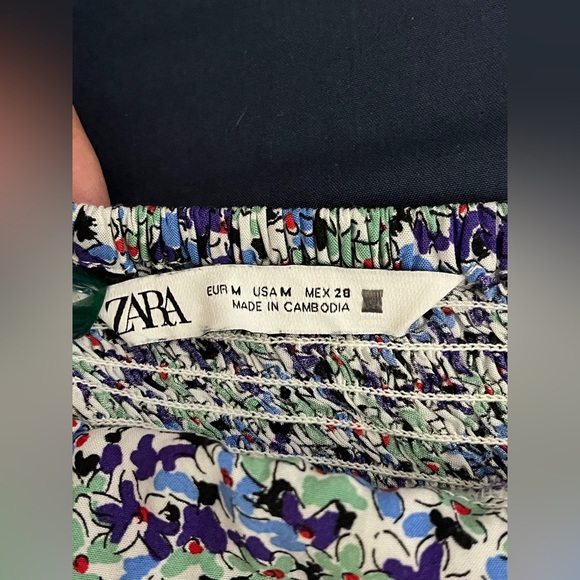 Zara Floral Multi Color Floral Maxi Dress With Front Slit Size Medium 8741064 - Picture 10 of 12